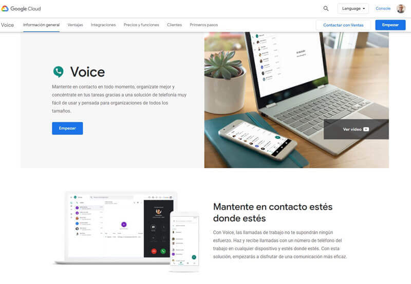 Herramientas para teletrabajo - Google Voice