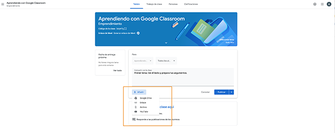 Google-Classroom-cargar-contenido - La Transformateka