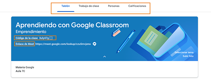 Google-Classroom-opciones-clase